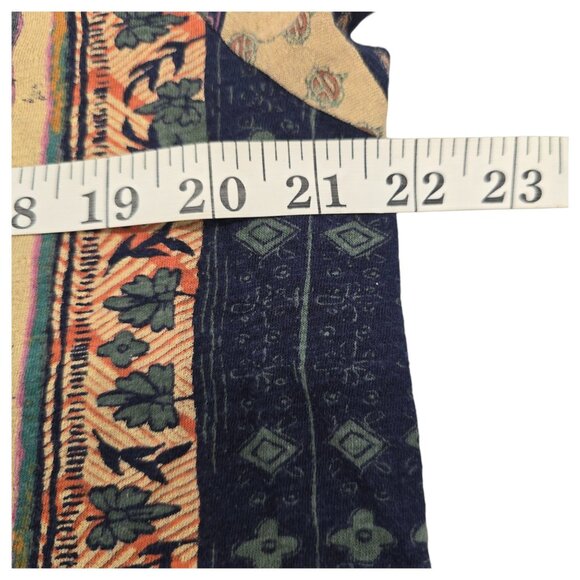 LUCKY BRAND Women's 1X Navy Blue Persian Carpet Rug Boho Lightweight Graphic Tee - Picture 15 of 15